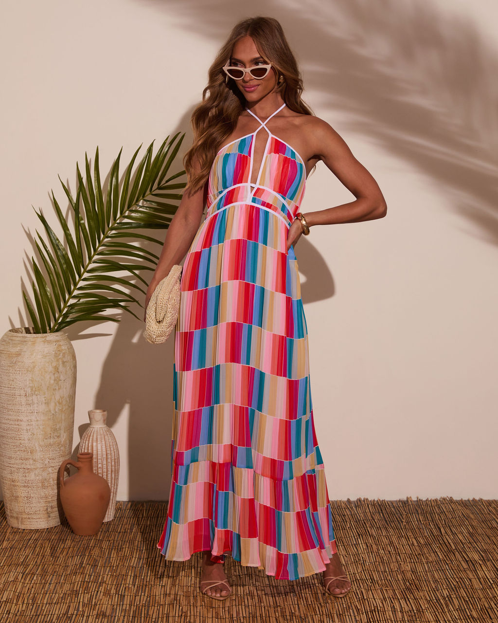 Kimber Abstract Pleated Maxi Dress - Image 5