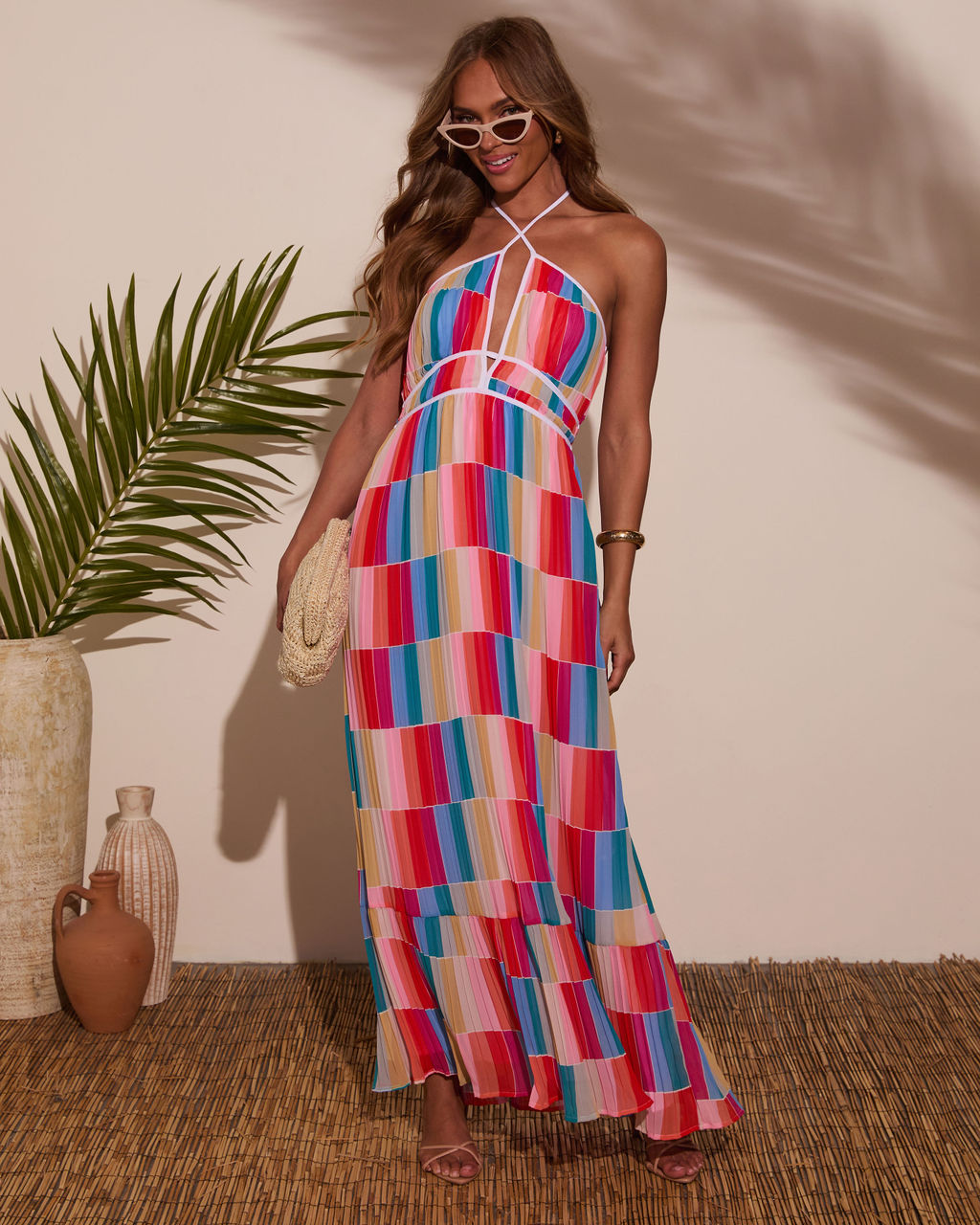 Kimber Abstract Pleated Maxi Dress - Image 6