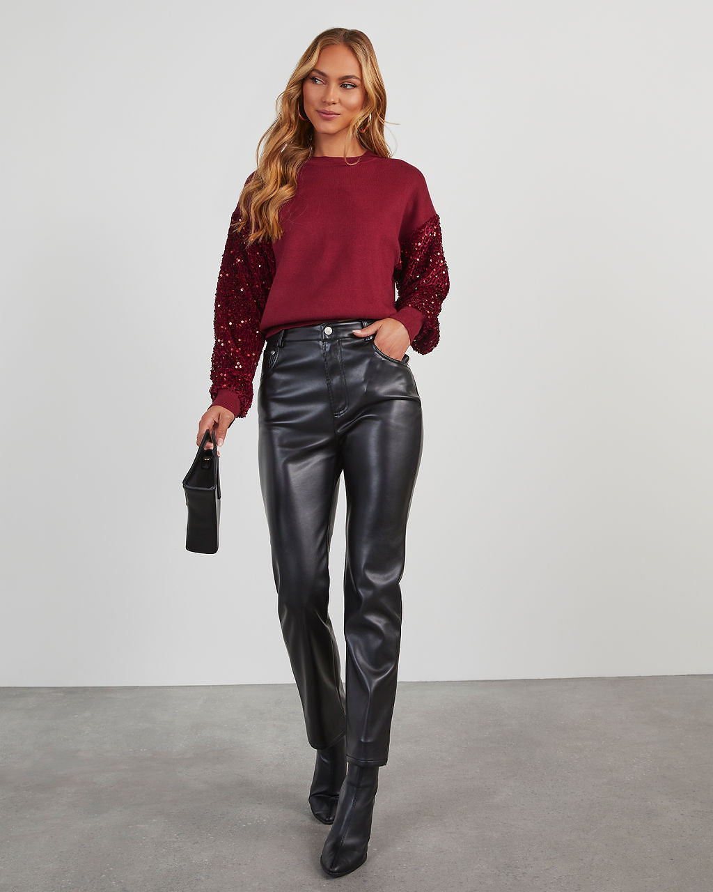 Yumi Contrast Sequin Knit Sweater - Image 22