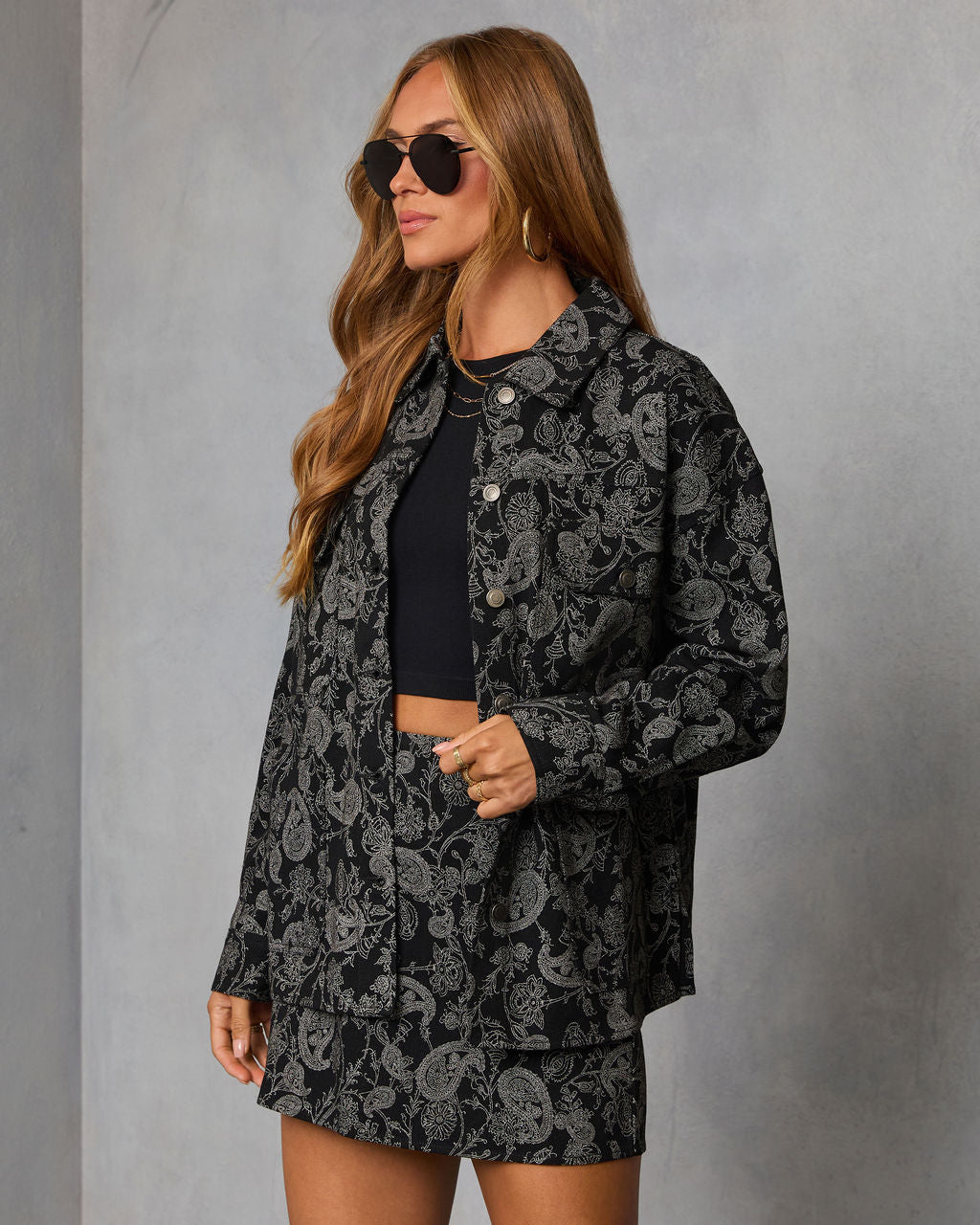 Wanderlune Printed Shirt Jacket - Image 3