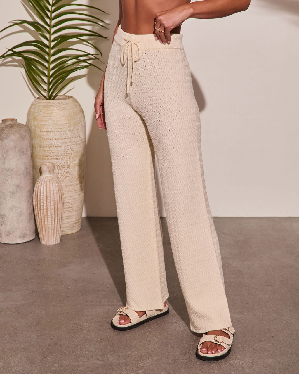 Lost In Laguna Knit Wide Leg Pants - Image 3