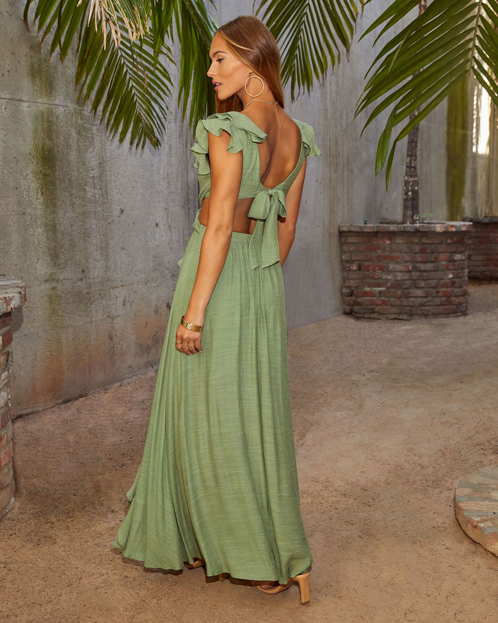 Soleil Cutout Ruffle Maxi Dress - Image 10