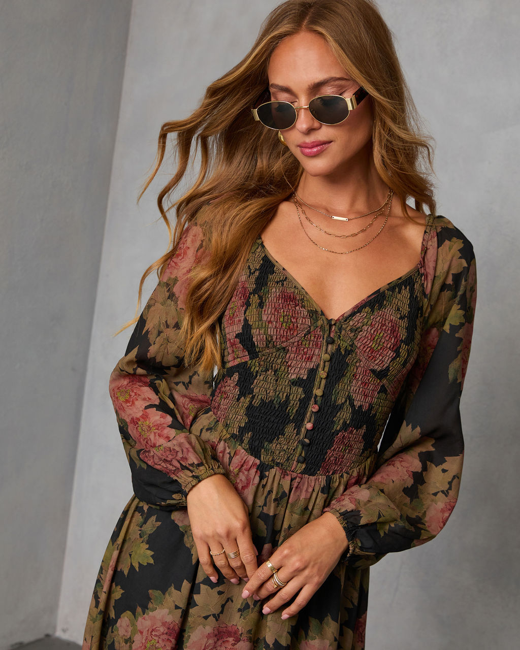 Mekia Printed Smocked Maxi Dress - Image 2