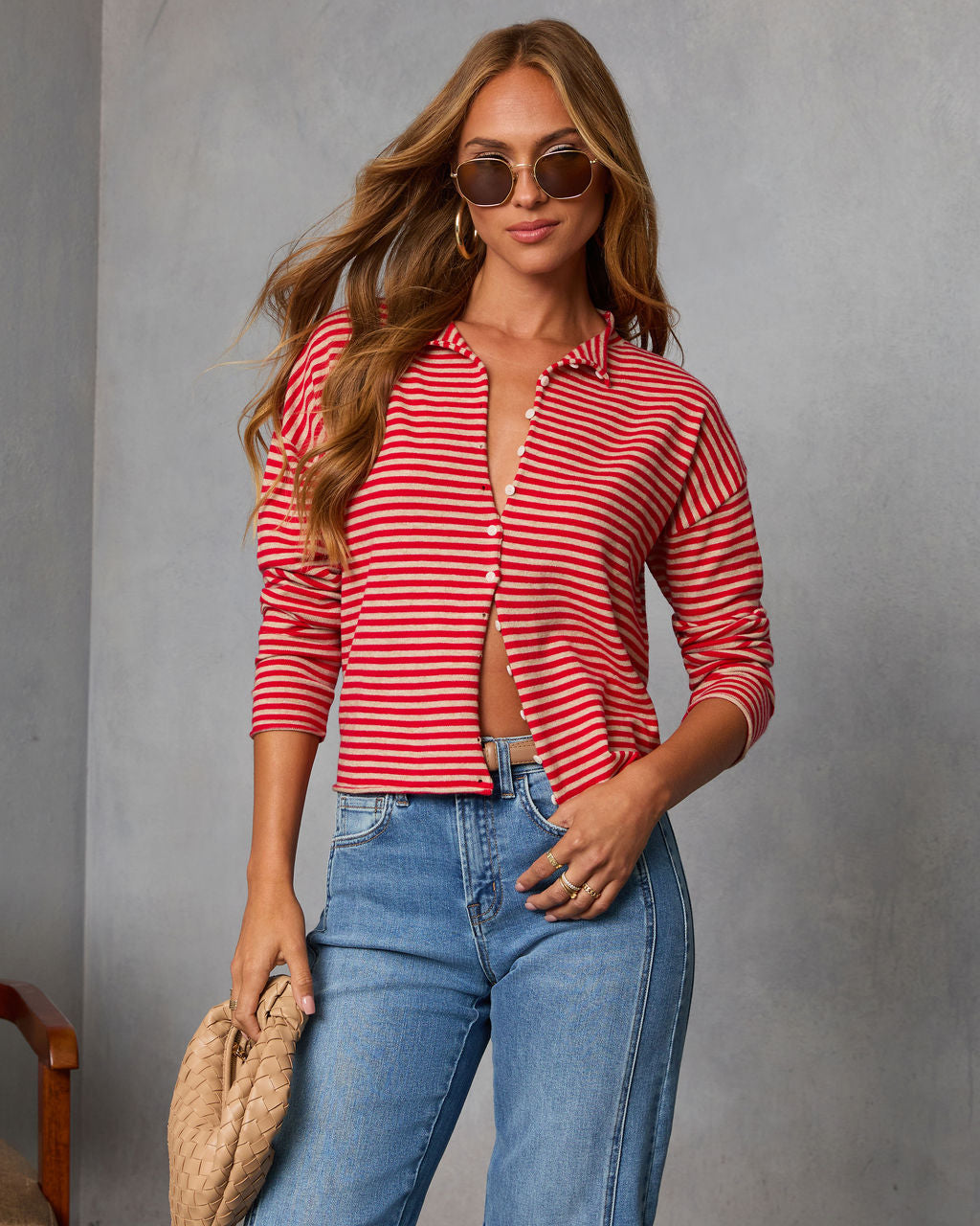 Madeley Contrast Striped Cardigan - Image 5
