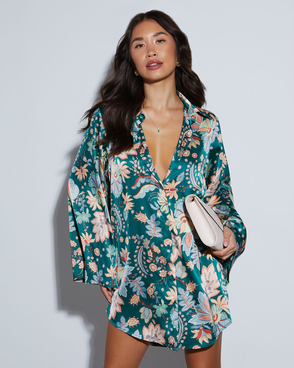 Desert Express Satin Floral Tunic - Image 8