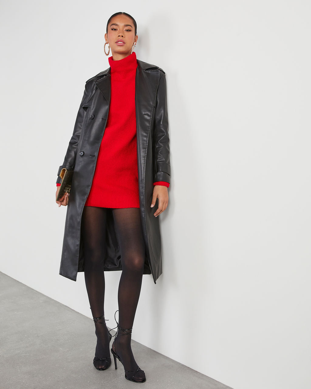 Uptown Girl Mock Neck Sweater Dress - Image 14