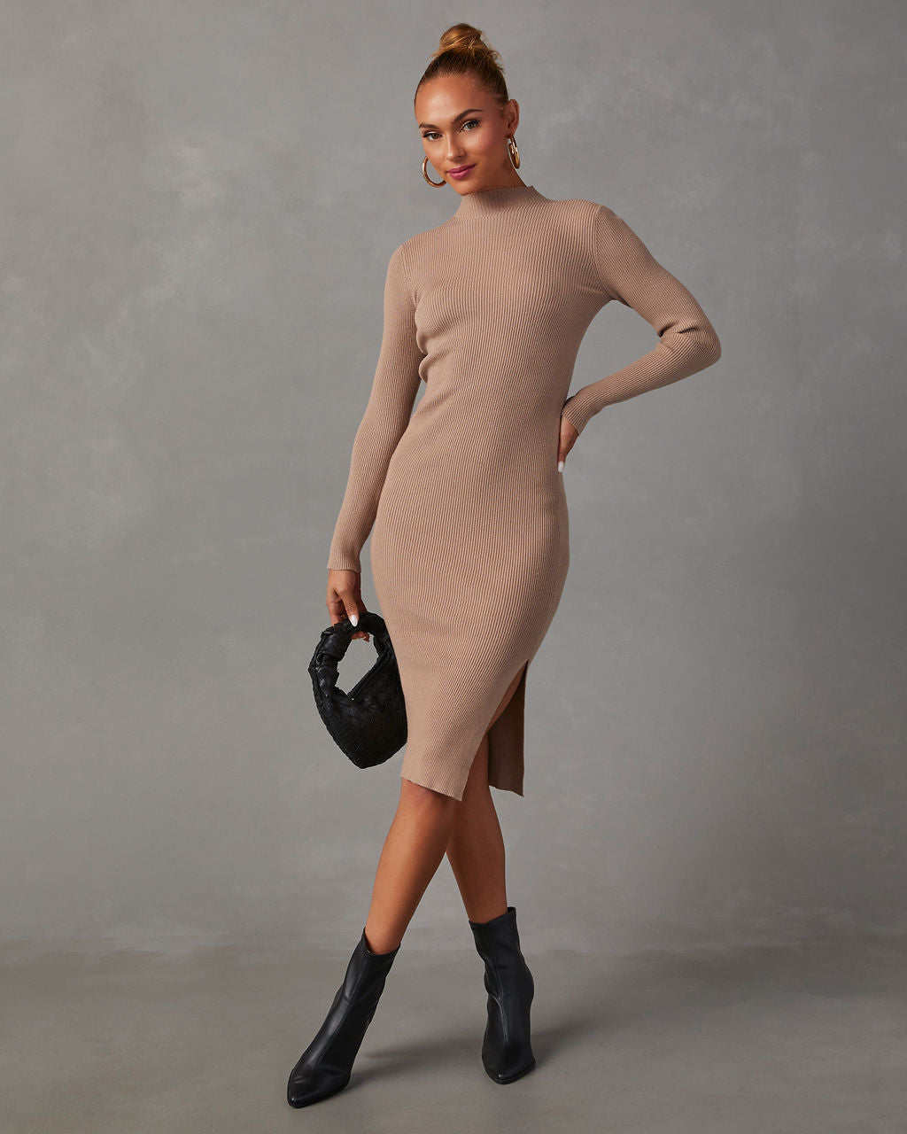 Essential Mock Neck Knit Midi Dress - Image 14