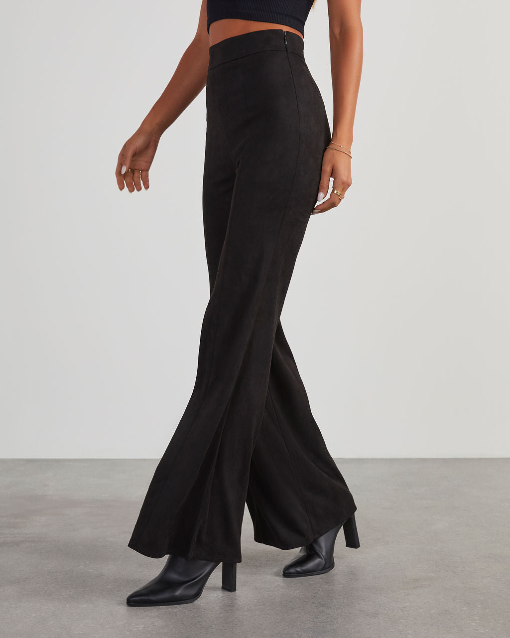 Born With It Faux Suede Wide Leg Pants - Image 3