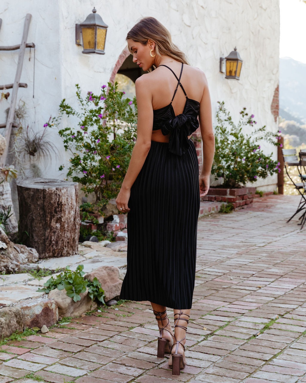 Hollywood Dreams Pleated Tie Back Midi Dress - Image 26